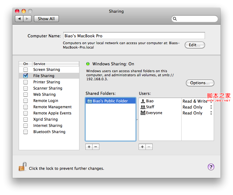苹果Mac与Windows局域网设置共享文件夹并互
